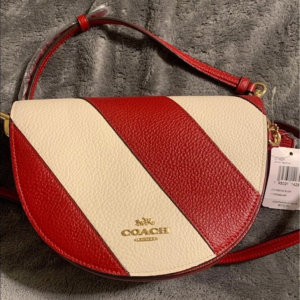 Coach Purse - red and white handbag NWT